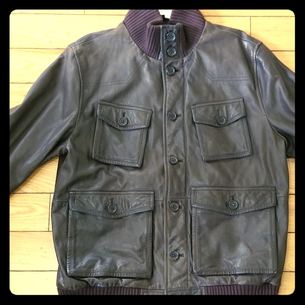 Mens GAP Leather Vintage Style Jacket